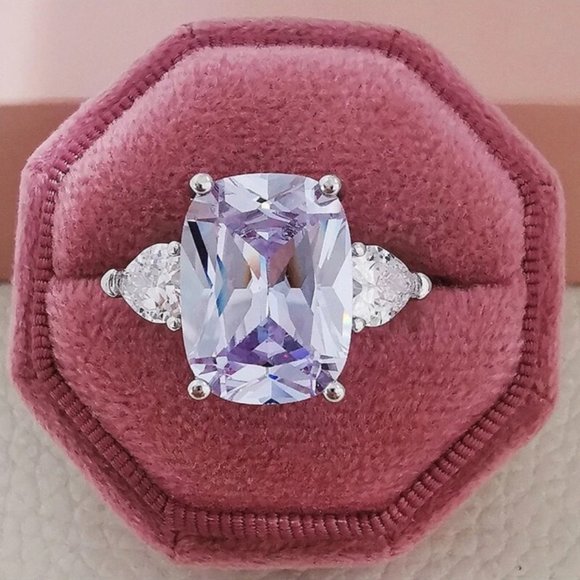 Jewelry - LUXURY CUSHION DIAMOND ENGAGEMENT S925 STERLING SILVER RING, WOW RING, CUTE RING